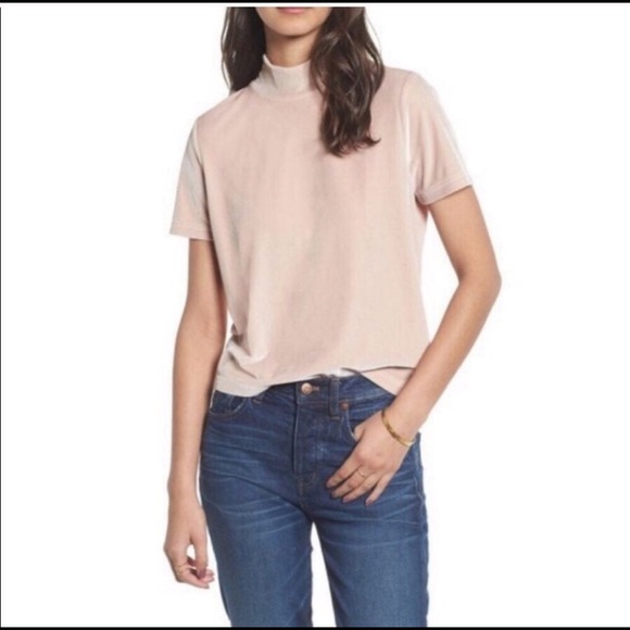 velvet mock neck top